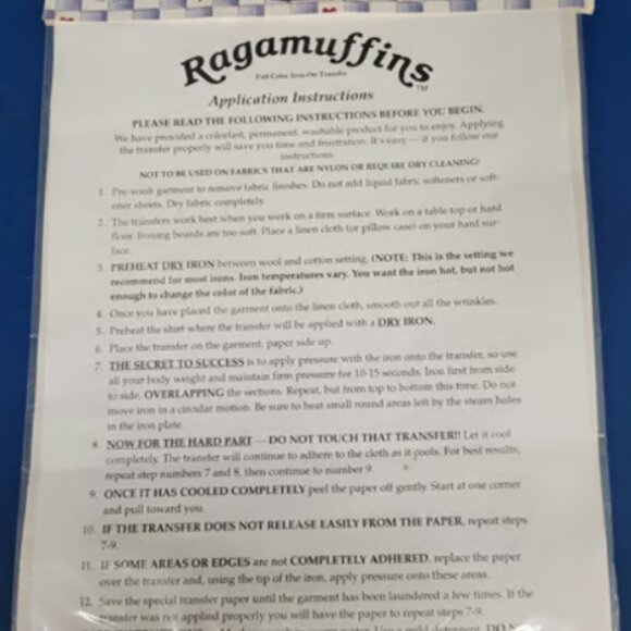 Vintage Ragamuffins Away In A Manger 4209 Iron-On Transfer 8x10 - Picture 3 of 3